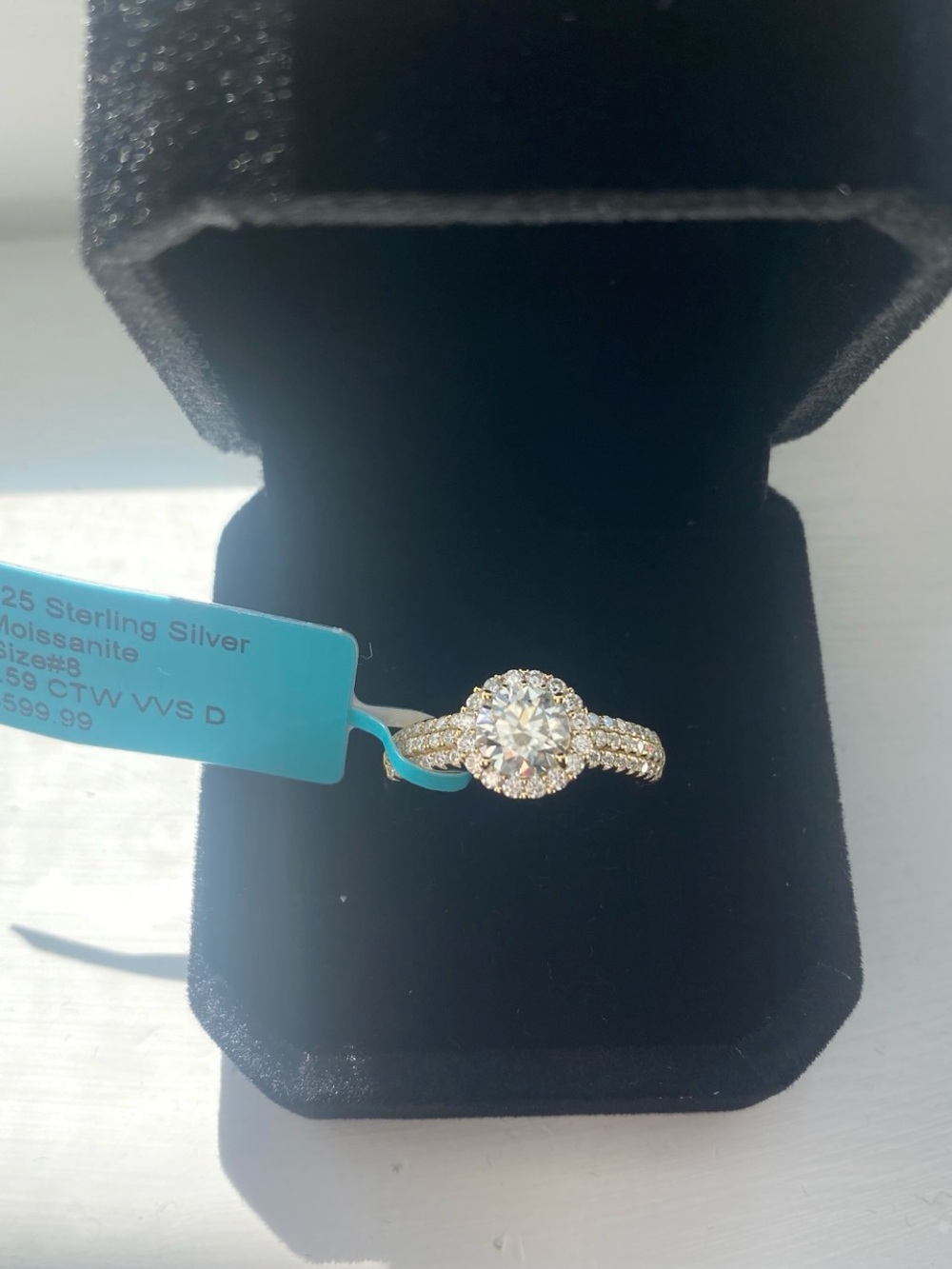 Round Cut Moissanite Engagement Ring Size 8